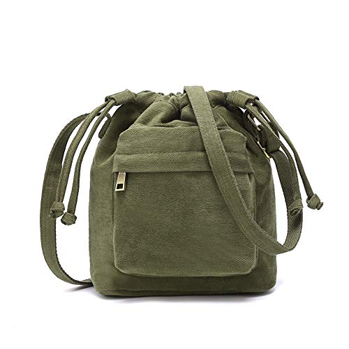 Image of Crossbody Bags for Women Small Canvas Drawstring Bucket Purse Cute Little Boho Bag | Small