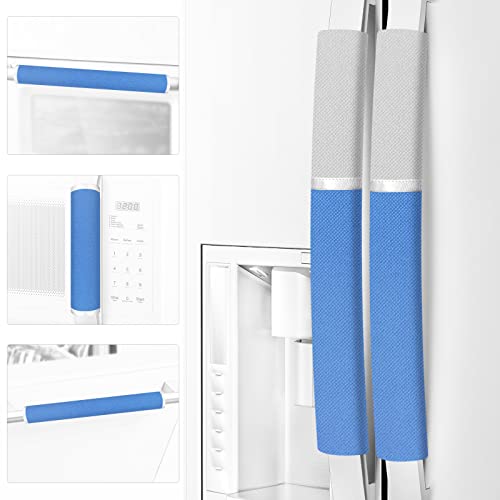 Refrigerator Door Handle Covers, 5PCS, Safeguard Your Kitchen and Appliances and Keep Them Clear of Grease, Stains etc. Upgrade Your Kitchen Decor with Original Design,Timesaver! (Black/Grey)