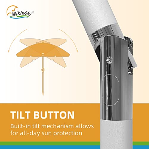 Wikiwiki 7Ft Beach Umbrella For Sand, Portable Sunshade Umbrella With Sand Anchor, Carry Bag, Push Button Tilt, Air Vents, Spf60+ Protection Sun Shelter For Sand And Outdoor Activities (Blue) #TOP2