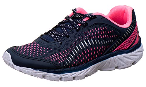 Tênis Infantil Feminino Leve Confortável - AS117 Cor:Azul Escuro - Pink;Tamanho:31