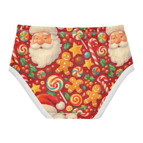 Joisal Cotton Toddler Underwear Floral Christmas Santa Claus Red Candy Girl Panties Cute Florals Underpants Briefs 2t2