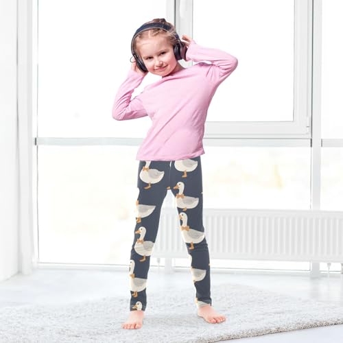 Ducks Girls' Leggings Toddler Doodles Bow Tie Kids Yoga Pants Dance Active Tights 4T4