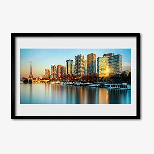 Affiche encadrée 60x40 cm Paris par Tulup avec cadre en MDF pour décoration murale de salon