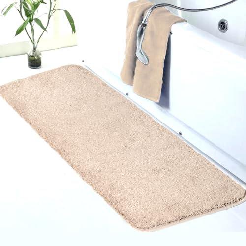 Walensee Large Bathroom Rug (24 x 60, Blush Beige) Extra Soft and Absorbent Shaggy Mat, Machine Washable Microfiber, Non-Slip, Luxury Floor Mat with Rubber Back