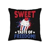 Sweet Taste Of Freedom Patriotic Ice Cream Throw Pillow