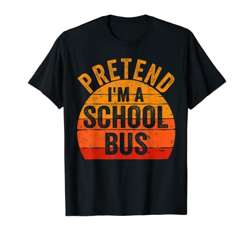 Divertido disfraz de Halloween perezoso camisa pretender soy un autobús escolar Camiseta