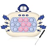 Fast Push Bubble Game with 13 Keys, Pop Game with Screwdriver Cute Fidget It Game Handheld Light up Quick Push Game with 4 Game Modes for Kids Birthday Gift Party Favor (Astronaut)