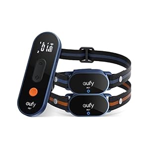 Eufy Pet Dog Training Collar Rechargeable and Adjustable Training Collar with Remote 3 Safe Training Modes Soft Silicone Connectors Safety Lock Switch IPX7 Waterproof Large Remote Range