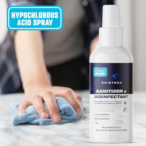 BRIOTECH Sanitizer Disinfectant Hypochlorous Spray, Kills 99.99% of Viruses & Bacteria, Eliminate Odor, Gentle for Nurseries & Play Rooms, Food Contact Surface Sanitizer, 1 Gallon Refill ea, 4 ct - Thumbnail 2