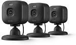 Blink Mini 2K+ (newest model) – Plug-in Home & Pet Security Camera with 2K video resolution, colour night vision, enhanced audio, motion detection – 3 camera (Black)