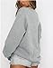 Fanway&EC Women's Long Sleeve Sweatshirt Casual Crewneck Oversized Pullover Fall Tops Grey