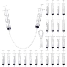 Threlaco 24 Pcs Hydraulic and Pneumatic Kit 10ml Plastic Syringe with 12 Pcs 20in Vinyl Handy Tubing for Science and Engineering Projects for Back to School Classrooms Scientific Labs