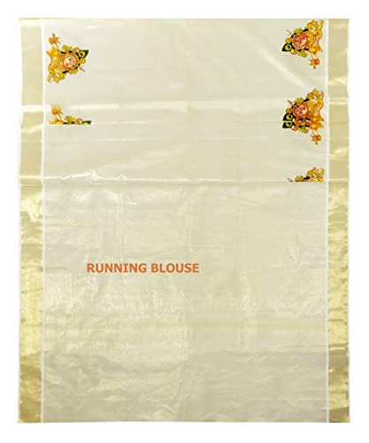 Image of Women's Mural Printed Kerala Gold Tissue Saree with Running Blouse Piece | Traditional South Indian Ethnic Saree for Festivals, Weddings & Special Occasions
