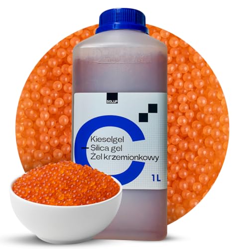 SOLUP Silica Balls 1000 ml Bottle with Approx. 0.9 kg Silica Gel Granules I Silica Desiccant Desiccant Desiccant