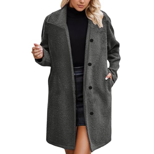 Coupe ample et chaude : veste polaire mi-longue à boutons
