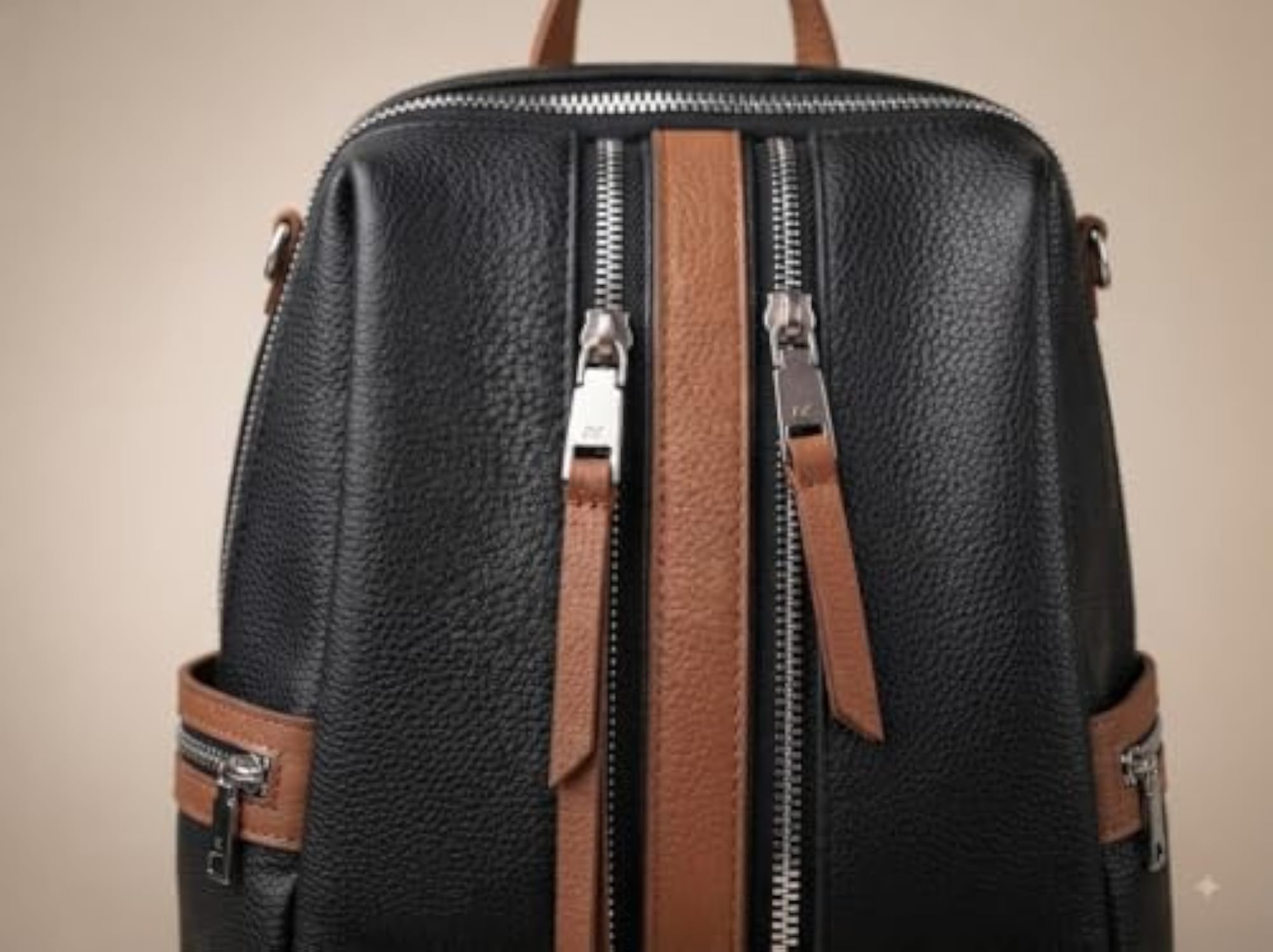 PAVILONN Women's Beige Backpack Purse