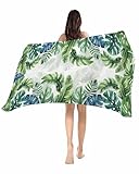 Tropical Palm Leaf Oversized Beach Towels - 23'x47' Large Microfiber Beach Towels for Kids Adults, Summer Plants Quick Dry Lightweight & Sand-Free Absorbent Beach Towel for Pool, Travel, Camping, Yoga