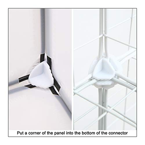 C&Ahome 24Pcs Wire Cube Plastic Connectors For Cube Storage Modular Closet Organizer And Metal Grid Shelving Unit White #TOP3