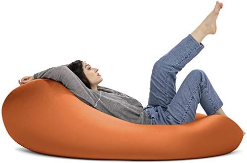 Jaxx Nimbus Spandex Bean Bag Chair for Adults-Furniture for Rec, Family Rooms and More, Large, Orange