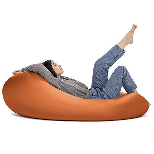 Jaxx Nimbus Large Orange Spandex Bean Bag Chair for Adults