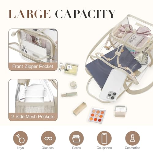 Missnine Clear Backpack for Stadium Events, Thick PVC Mini Clear Bag Stadium Approved for Concert Work Sports Events Games Festivals Travel