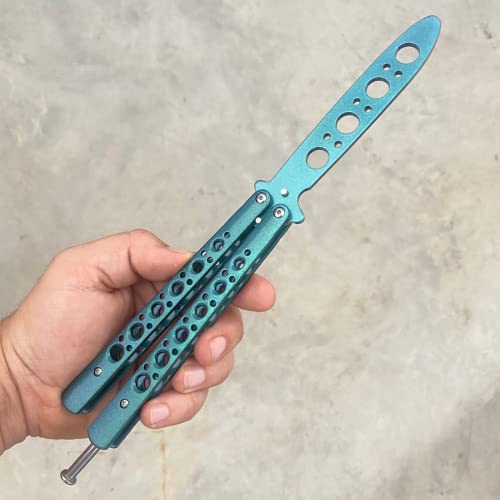 Faca Butterfly Manobras Luxuoso Sem Fio Treino Raibown Titanium Inox