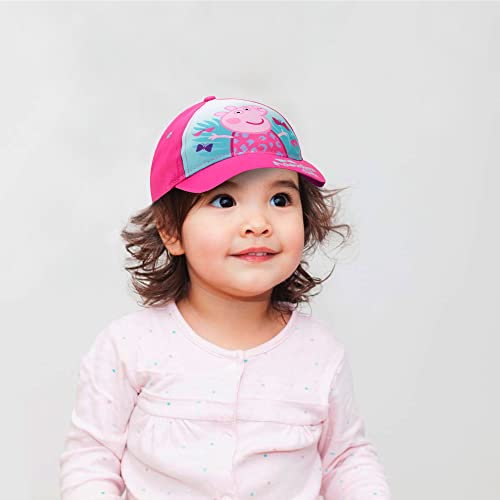 Hasbro Peppa Pig Baseball Cap – Girls Peppa Pig Curved Brim Snap-Back Hat (2 Pack), Size Age 2-4, Pink/Teal4
