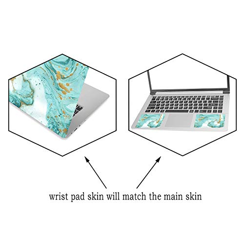 Artso Laptop Skin Sticker Decal 12" 13" 13.3" 14" 15" 15.4" 15.6 Inch Laptop Universal Netbook Pc Notebook Vinyl Reusable Skin Sticker Cover Art Decal Case Protector Personalized, Teal Turqoise Marble #TOP4