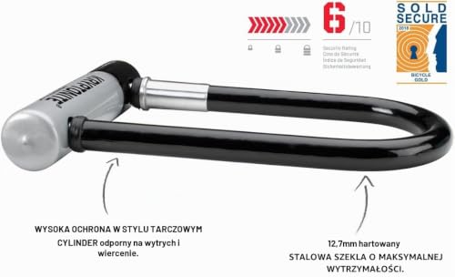 Kryptonite Kryptolok ATB Bike U-Lock, wytrzymała, zabezpieczona przed kradzieżą, bezpieczna złota blokada U, szekla 12,7 mm z uchwytem montażowym i kluczami, wysoki poziom bezpieczeństwa do szerokich