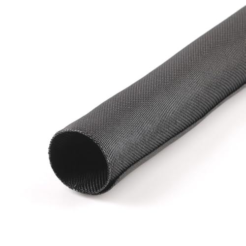 MGI SpeedWare Woven Mesh Split-Sleeve Wire Loom for High-Temperature Automotive Harness and Home Cable Management - 25 feet (1/2