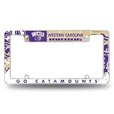 Rico Industries NCAA Western Carolina Catamounts Primary 12" x 6" Chrome All Over Automotive License Plate Frame for Car/Truck/SUV