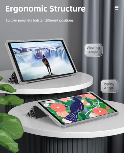 Image of MoKo Case Fits Samsung Galaxy Tab A7 Lite 8.7 inch 2021, Notebook Black | Slim Lightweight Smart Case Trifold Stand Case with Soft TPU Translucent Frosted Back Shell for Galaxy Tab A7 Lite