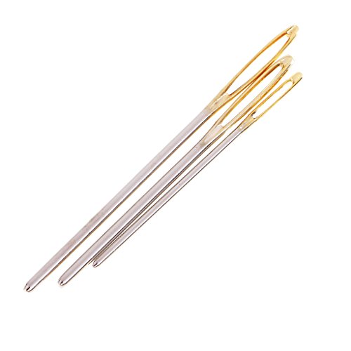 Kit de agulhas de costura Homyl com 14 peças sortidas de aço para estofamento de lona de couro para