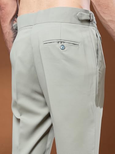 Image of Gurkha Pants for Men | Trouser for Men | Formal Pant | Single Buckle | Bell Bottom Trouser High Waist Pleated Casual Trousers | Flared Bottom Leg Pants for Office Smart Casual Travel Party
