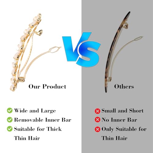Hinzic 2.64Inch Flower Opal Hair Clip Gold Sparkly Wedding Barrettes Fancy Hair Pin Prom Engagement Birthday Decorative Accessories For Women Girls Thick Fine Hair thumb #3
