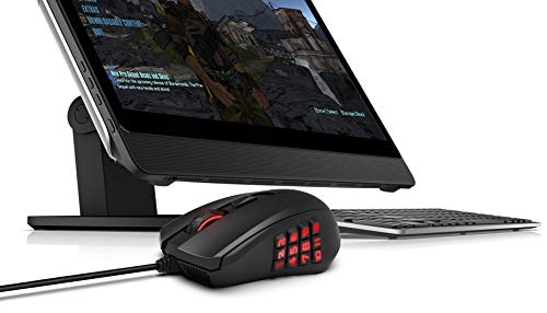 AmazonBasics - Mouse per gaming, sensore ottico con 12.000 DPI, retroilluminato, con tasti azionabili con il pollice
