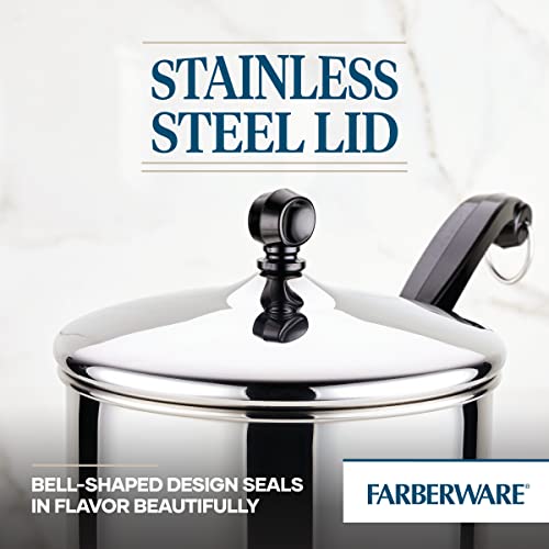 Image of Farberware Classic Series Stainless Steel Sauce Pan with Lid, 3-Quart, Stainless Steel Pans, Induction Cookware