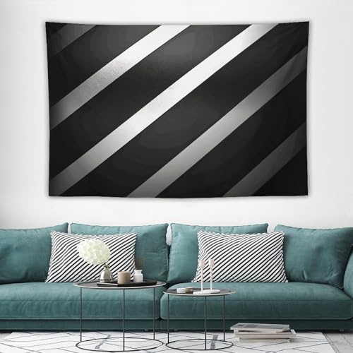 Tapisserie murale large rayures noires solution décoration murale douce dortoir