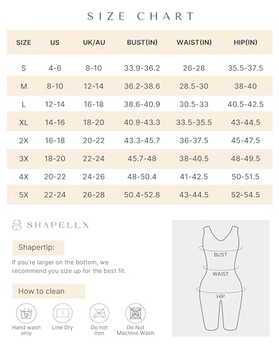 SHAPELLX Black Bodysuit Women Tummy Control Body Suit Butt Lifter Faja Colombianas Postpartum Girdle Full Body Shaper for Women (Black-XL)