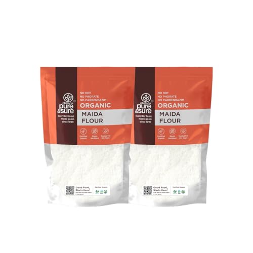 Image of Pure & Sure Organic Maida 2 kg (1 Kg x Pack Of 2)| 100% Natural Whole Wheat Maida Flour | Gluten-Free | No Preservatives & Additives| Rich In Taste