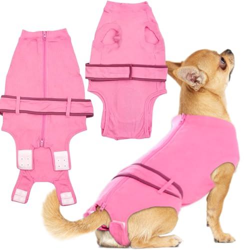 Image of Dog Female Spay Recovery Suit Large Pink,Male Neuter Surgery Recovery Shirt,Pink L