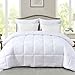 Homelike Moment Comforters Queen Size - White Duvet Insert Down Alternative Bed Queen Comforter, Lightweight Bedding Comforter Full Size Quilted Soft All Season with Coner Tabs White Square Embossed
