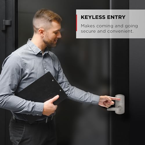 Kwikset SmartCode 955 Light Commercial 10-Button Keypad Satin Nickel Electronic Kingston Lever, Featuring Convenient Keyless Entry, 3-Year Battery Life and High Traffic Durability - image 3