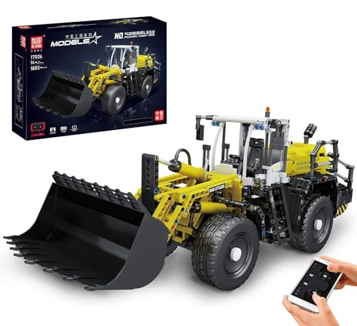 Mould King 17026 Technik Bulldozer L550 Modell, 1803 Teile Technologie Ferngesteuert Bulldozer Motorisierte Hydrostatischer Lader Pneumatischer Lader Klemmbausteine Bausatz