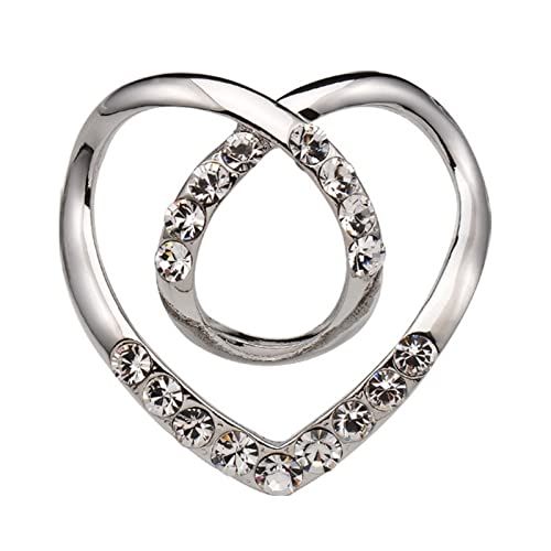 Tシャツハートスカーフブローチクリスタルシルクスカーフバックルブローチショールリングクリップスカーフファスナーノットボタンピンウエストバックル