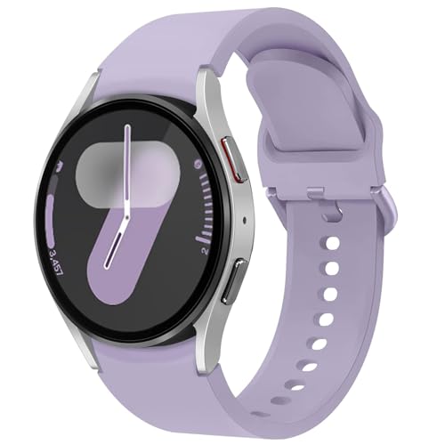 Pulseira esportiva para Samsung Galaxy Watch 7/6/5/4/FE de 40 mm e 44 mm feminino/masculino, pulseira de silicone macio sem lacunas para Samsung Watch 6 Classic de 47 mm e 43 mm/Watch 4 Classic de 46