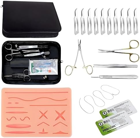 Kit Sutura Completo 8 Peças Nível Profissional em Aço Cirúrgico