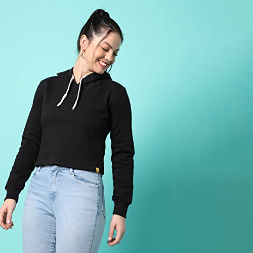 Image of PINACOLADA Women's Sweatshirt with Hoodie Regular Fit for Casual Wear | Cotton Blend Fabric | Hoodie Sweatshirt Crafted with Comfort Fit and High Performance for Everyday Wear