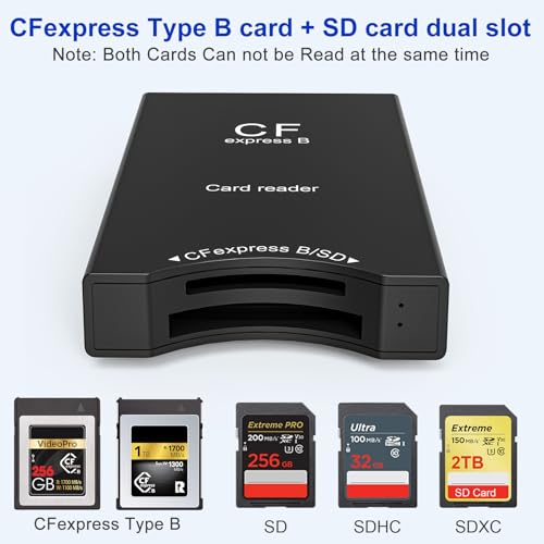 Cfexpress Type B and SD Card Reader, 10Gpbs CF Express Type B Adapter with USB C to USB A Cable, SD to CF Express Type B Adapter, Cf Express Type B Memory Card Reader for Phone/Laptop/Tablet/Wins by Diliichar - Image 2