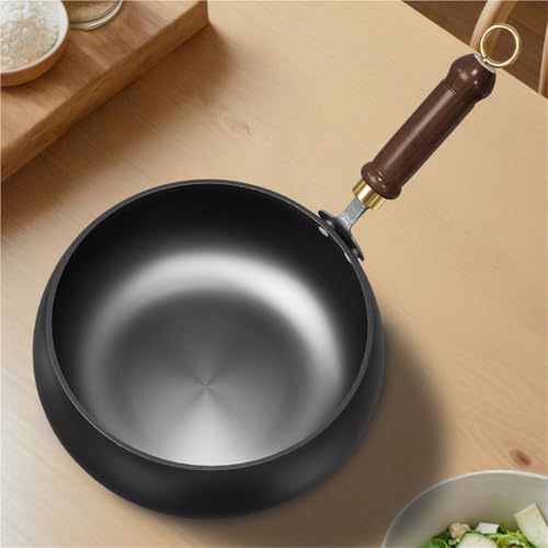 Wok de hierro sin recubrimiento con mango de madera 20cm miniatura 4